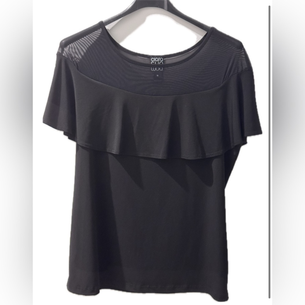 CLARA SUNWOO Black Ruffle Blouse